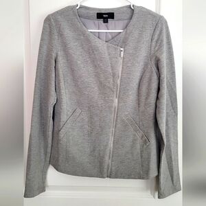 Gray Blazer Asymmetrical Zip-Up